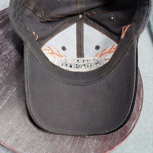 2007 Daytona Beach Bike Week Cap Gray & Black Adjustable Strap Flames - Picture 8 of 10